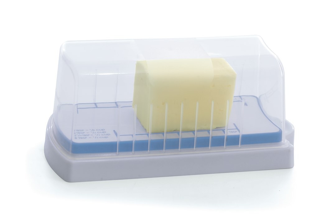 Progress Int Food Storage Container, Prepworks ®, Use to Store Butter, Rectangular, Plastic, White with Clear Lid, Dishwasher Safe – GBD-1