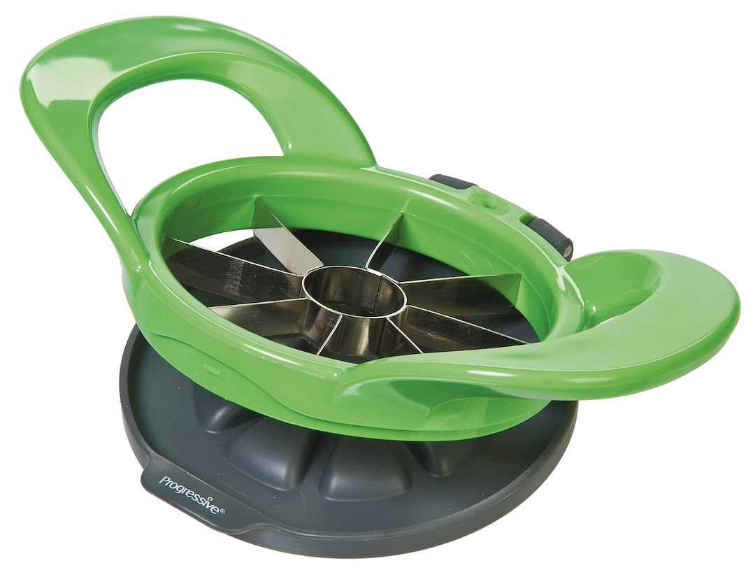 Progress Int Fruit/ Vegetable Corer, Prepworks ®, Use to Remove Core and Slice Apple, Wedge Type, Green with Black Base – GPC-2651