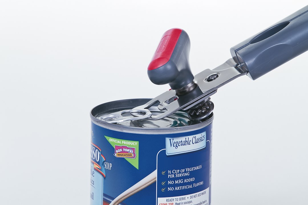 Progress Int Can Opener, Manual, Used to Open Can/ Pull-Tabs/ Metal and Plastic Bottle Caps, Hand Held, Dishwasher Safe – GT-2986