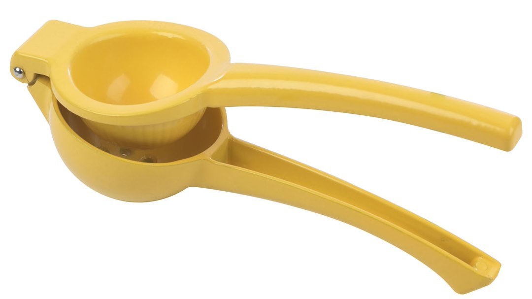 Progress Int Citrus Juicer, Prepworks ®, Used for Squeezing Lemon/ Lime, Manual Press, Dishwasher Safe, Die-Cast Aluminum, Yellow – GT-3949