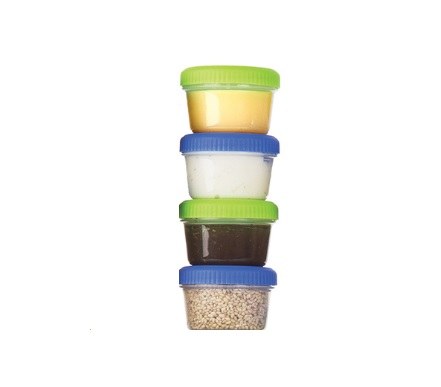 Progress Int Food Storage Container, Round, Up to 2 Tbsp. Storage Capacity, Clear, Set of 4 – SNL-1014SET4