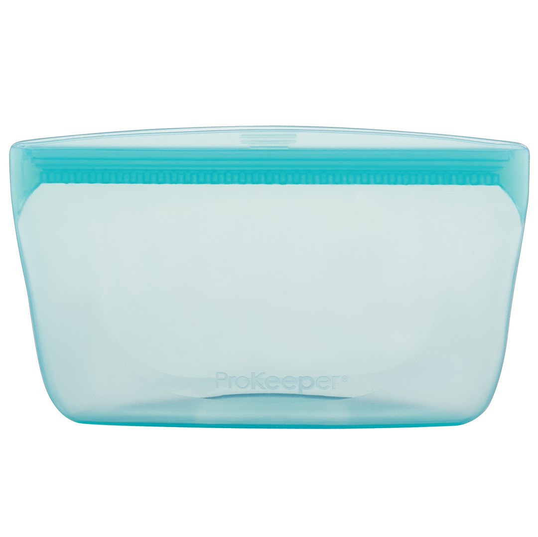 Progress Int Food Storage Container, Use to Store Food, 1-1/2 Cups Storage Capacity, Silicone, Turquoise, Zipper Closure, Reusable – PKS-20T