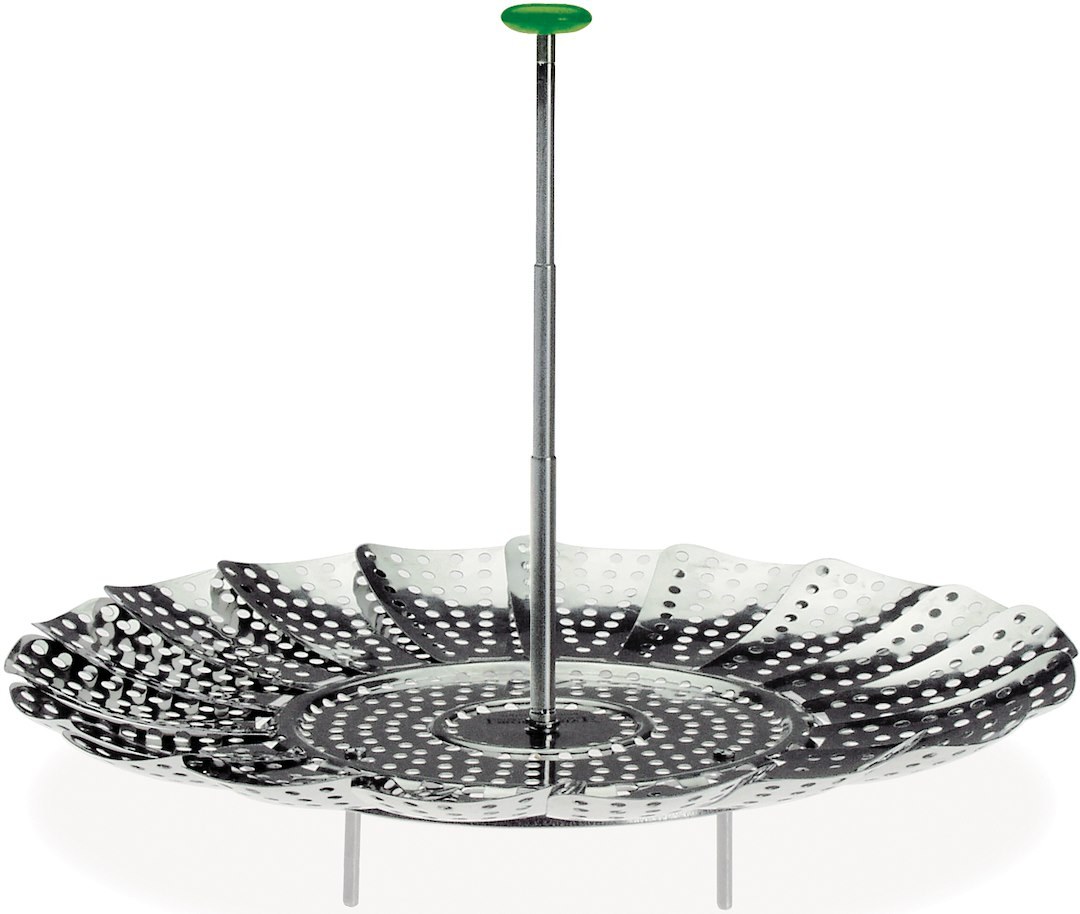 Progress Int Steamer Basket, Prepworks ®, Use to Cook Vegetable/ Fish/ Meat by Using Steam, Adjustable, Foldable, Nylon and Stainless Steel – PS-2090