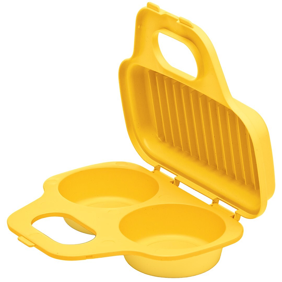 Progress Int Microwave Cookware, Prepworks ®, Egg Poacher, Holds Up to 2 Eggs, Yellow, High Heat Polypropylene, Dishwasher Safe, Single – PS-71Y