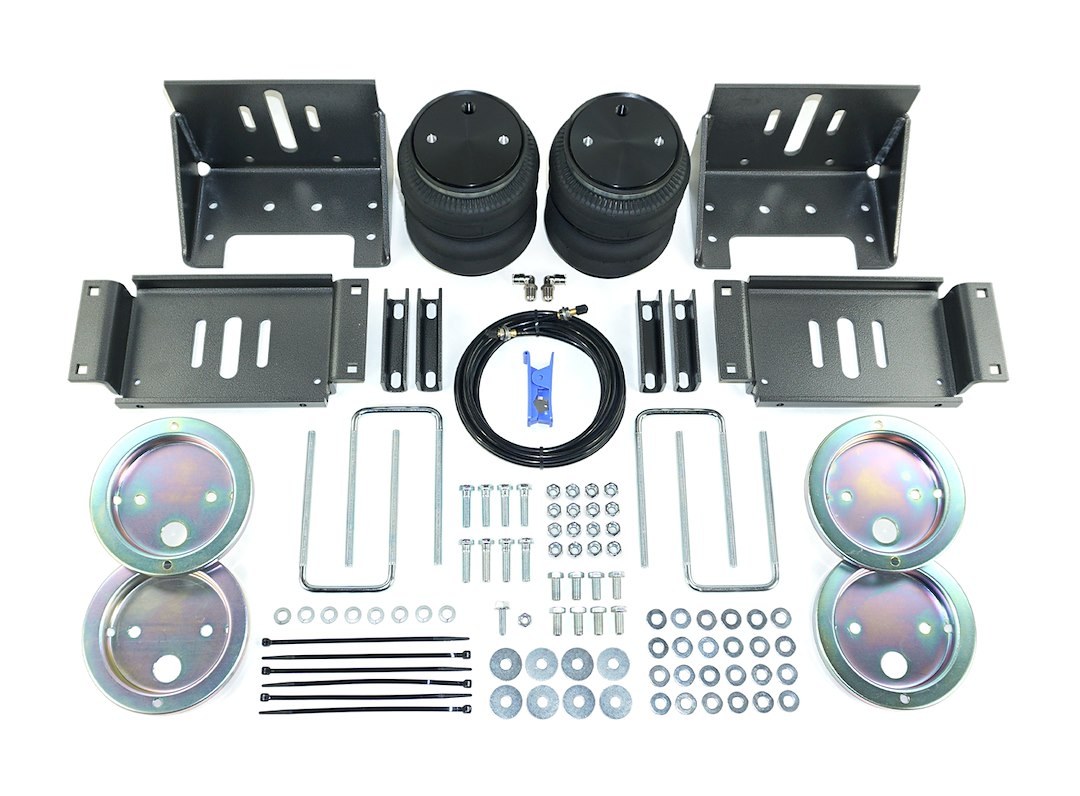 Pacbrake Helper Spring Kit, Alpha Hd™, Air Spring, Frame Mount, Up to 5000 Pound Load Capacity, Air Adjustable from 5 to 100 PSI, Rubber – HP10070