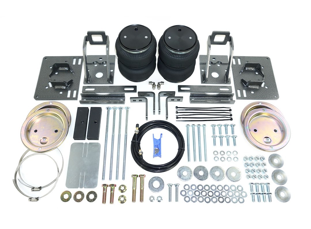 Pacbrake Helper Spring Kit, Alpha Hd™, Air Spring, Frame Mount, Up to 5000 Pound Load Capacity, Air Adjustable from 5 to 100 PSI, Rubber – HP10181