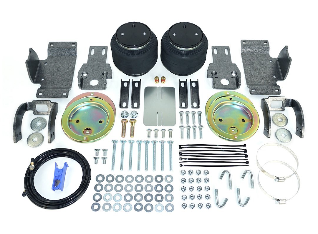 Pacbrake Helper Spring Kit, Alpha Hd™, Air Spring, Frame Mount, Up to 5000 Pound Load Capacity, Air Adjustable from 5 to 100 PSI, Rubber – HP10311