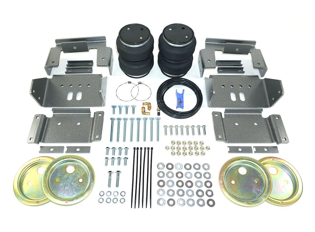 Pacbrake Helper Spring Kit, Alpha Hd™, Air Spring, Frame Mount, Up to 5000 Pound Load Capacity, Air Adjustable from 5 to 100 PSI, Rubber – HP10358