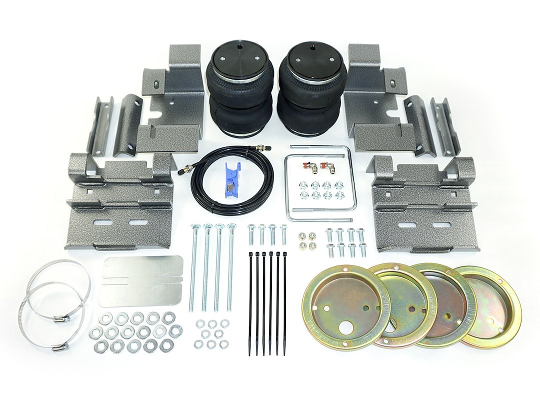 Pacbrake Helper Spring Kit, Alpha Hd™, Air Spring, Frame Mount, Up to 5000 Pound Load Capacity, Air Adjustable from 5 to 100 PSI, Rubber – HP10368