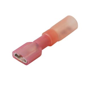 Pacer Wire Terminal End, Female Disconnect, 22-18 Gauge Wire, Tinned Copper Connector/ Heat Shrink Insulation, Ul/ Csa Certified – TDE18-250FI-100