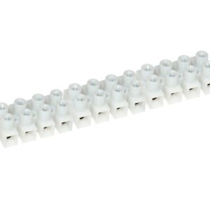 Pacer Wire Terminal Block, Used to Connect Individual Wires Without Splice, 12 Pole Double Row, Tin Plated Brass Inserts, 20 Amp, 300 Volt – E200-12