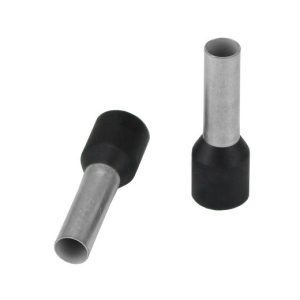 Pacer Wire Terminal End, Wire Ferrule, 10 Awg Wire, Tinned Copper Connector/ Heat Shrink Insulation, Black Insulator, Pack of 25 – TFRL10-12MM-25