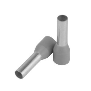 Pacer Wire Terminal End, Wire Ferrule, 12 Awg Wire, Tinned Copper Connector/ Heat Shrink Insulation, Gray Insulator, Pack of 25 – TFRL12-10MM-25