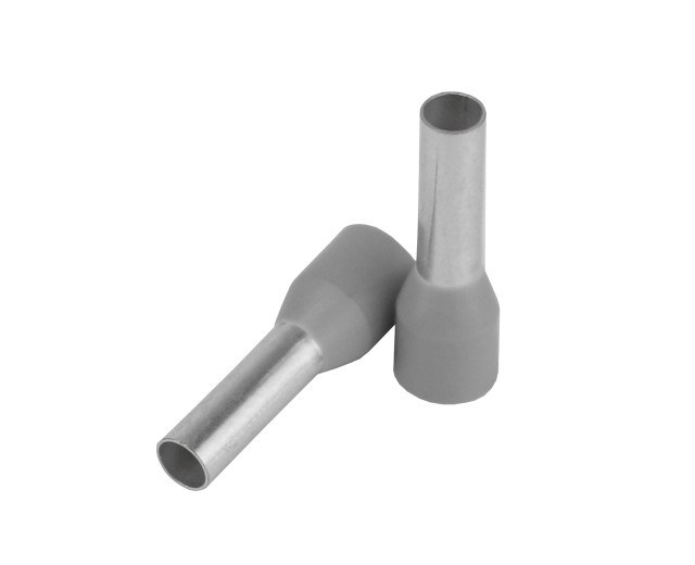 Pacer Wire Terminal End, Wire Ferrule, 12 Awg Wire, Tinned Copper Connector/ Heat Shrink Insulation, Gray Insulator, Pack of 25 – TFRL12-10MM-25