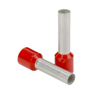 Pacer Wire Terminal End, Wire Ferrule, 16 Awg Wire, Tinned Copper Connector/ Heat Shrink Insulation, Red Insulator, Pack of 25 – TFRL16-8MM-25