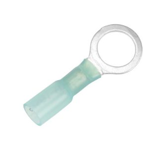 Pacer Wire Terminal End, 3/8 Inch Ring Terminal, 16-14 Gauge Wire, Tinned Copper Connector/ Heat Shrink Insulation, Ul/ Csa Certified – TE14-38R-100