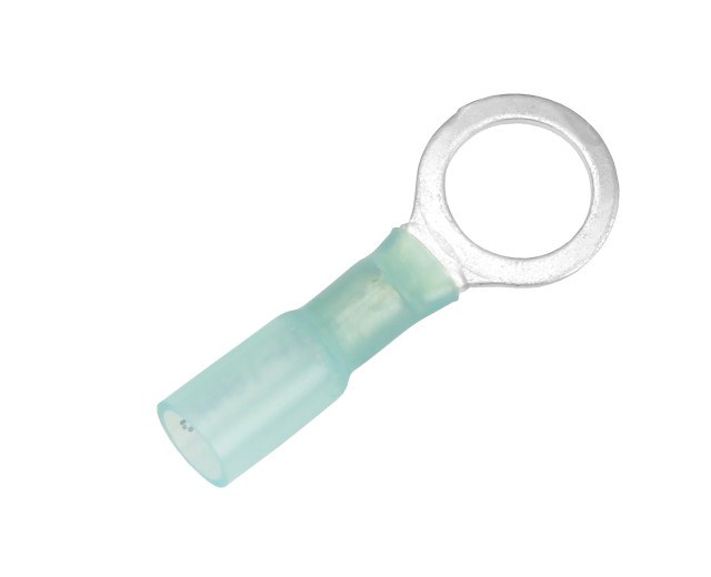 Pacer Wire Terminal End, 3/8 Inch Ring Terminal, 16-14 Gauge Wire, Tinned Copper Connector/ Heat Shrink Insulation, Ul/ Csa Certified – TE14-38R-100