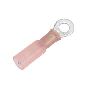 Pacer Wire Terminal End, #8 Ring Terminal, 22-18 Gauge Wire, Tinned Copper Connector/ Heat Shrink Insulation, Ul/ Csa Certified – TE18-8R-100