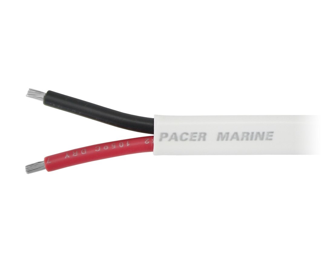 Pacer Duplex Wire, Stranded Conductor, 12/2 Awg, Flat Encasement, 600 Volts, 250 Foot Roll, Red/ Black – W12/2DC-250