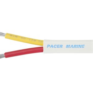 Pacer Duplex Wire, Stranded Conductor, 12/2 Awg, Flat Encasement, 600 Volts, 100 Foot Roll, Red/ Yellow – W12/2RYW-100