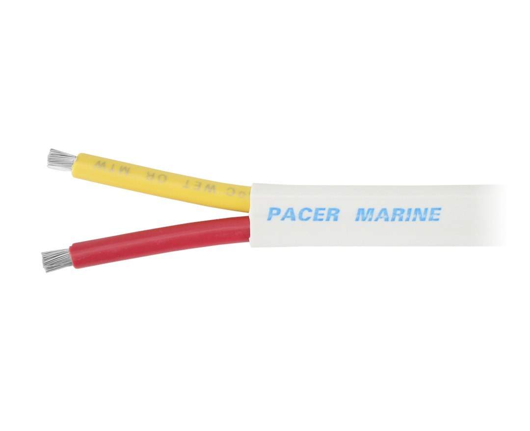 Pacer Duplex Wire, Stranded Conductor, 12/2 Awg, Flat Encasement, 600 Volts, 500 Foot Roll, Red/ Yellow – W12/2RYW-500