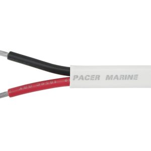 Pacer Duplex Wire, Stranded Conductor, 14/2 Awg, Flat Encasement, 600 Volts, 100 Foot Roll, Red/ Black – W14/2DC-100