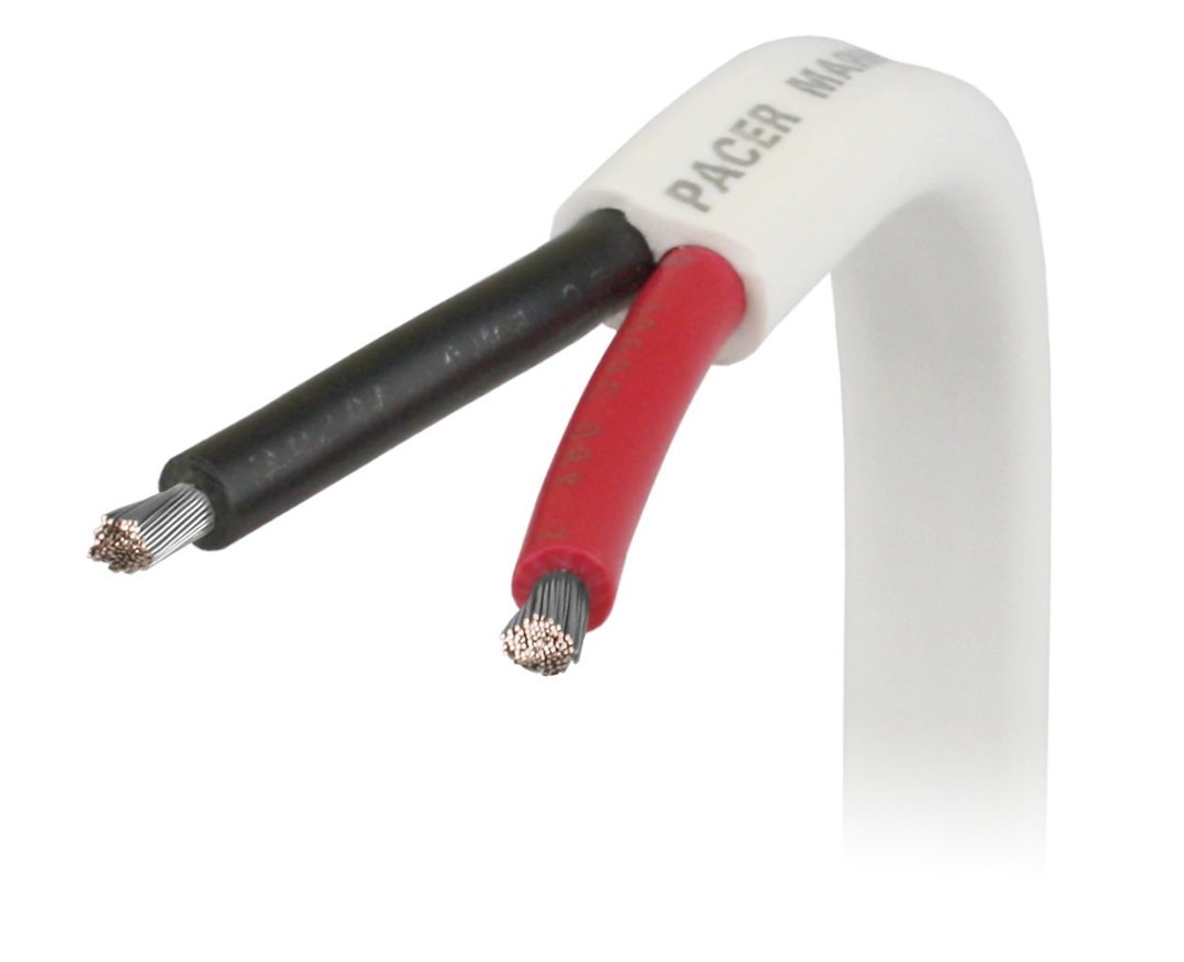 Pacer Duplex Wire, Stranded Conductor, 16/2 Awg, Flat Encasement, 600 Volts, 100 Foot Roll, Red/ Black – W16/2DC-100