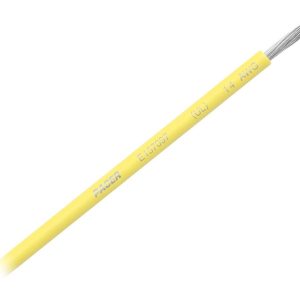 Pacer Primary Wire, Stranded Conductor, 14 Gauge, 600 Volts, Yellow, 100 Foot Roll, Tinned Copper Conductor/ PVC Insulation – WUL14YL-100
