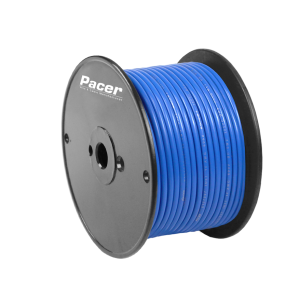 Pacer Primary Wire, Stranded Conductor, 16 Gauge, 600 Volts, Blue, 100 Foot Roll, Tinned Copper Conductor/ PVC Insulation – WUL16BL-100