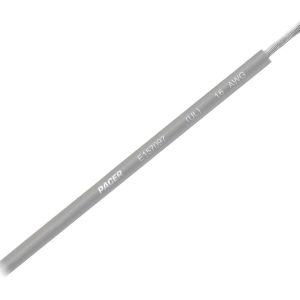 Pacer Primary Wire, Stranded Conductor, 16 Gauge, 600 Volts, Grey, 100 Foot Roll, Tinned Copper Conductor/ PVC Insulation – WUL16GY-100