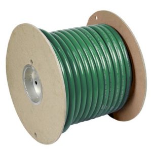 Pacer Battery Cable, Without Terminal, Green Negative, 6 Gauge, 600 Volts, Tinned Copper Conductor/ PVC Insulation, 100 Foot Roll – WUL6GN-100