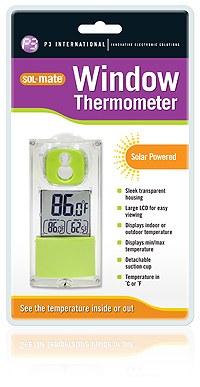 P3 Internatn Thermometer, Sol-Mate ®, Use to Measure Interior and Exterior Temperature, Lcd Digital Display – P0260