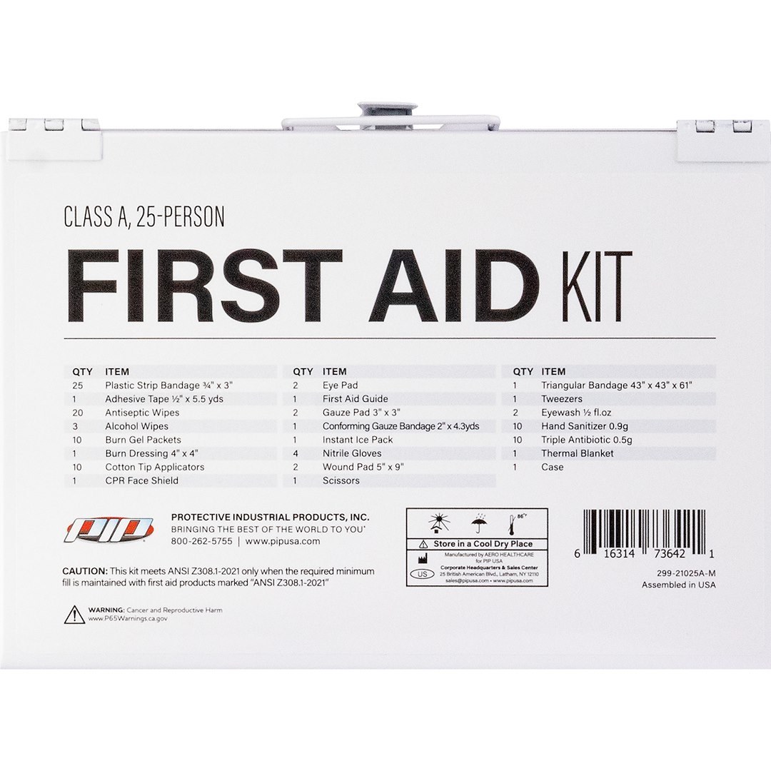 Protective I First Aid Kit, Pip®, Wall Mountable, White Metal Kit, 111 Piece Kit – 299-21025A-M