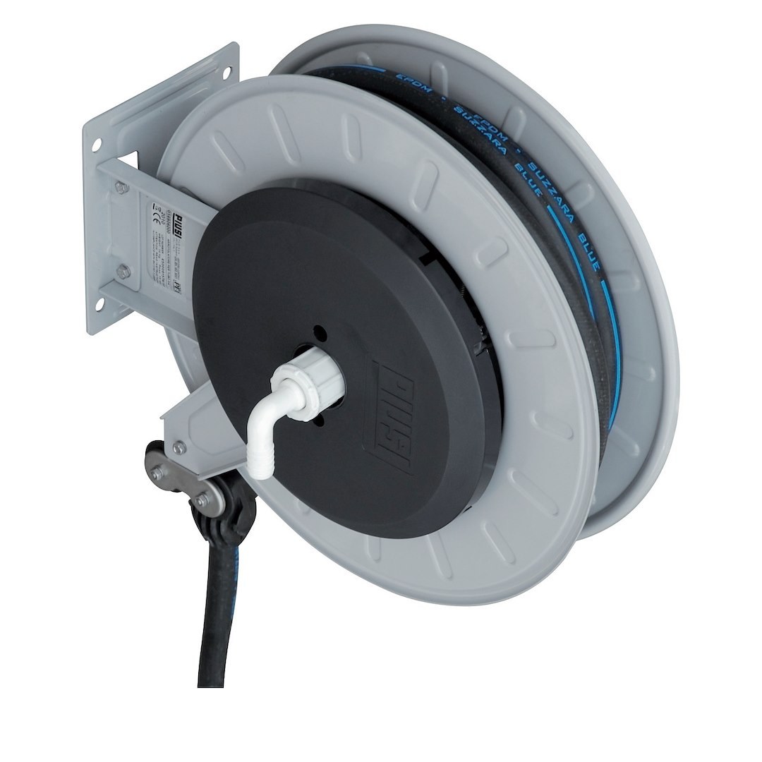 Piusi Hose Reel, Use to Store Diesel Exhaust Fluid Hose Up to 50 Foot Length, Auto-Retractable, With 50 Foot Hose – F00750330