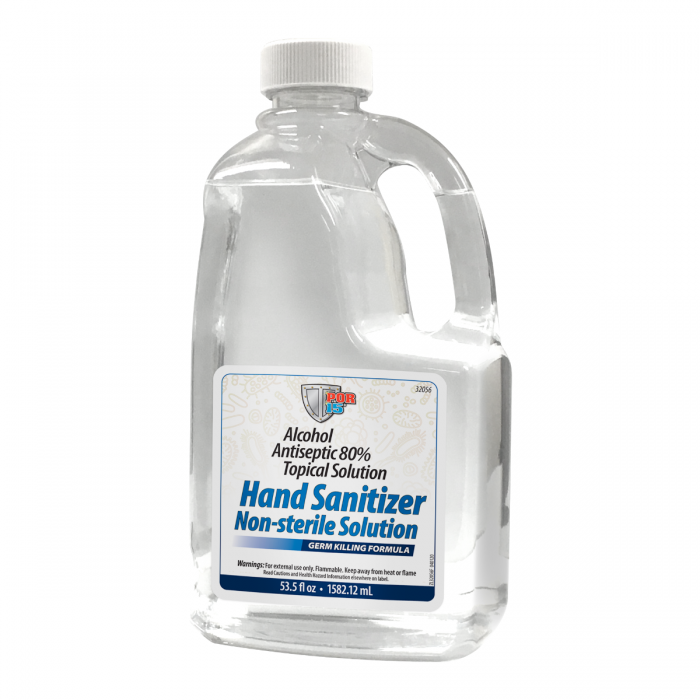 Por 15 Hand Sanitizer, Liquid Formula, 80 Percent Ethyl Alcohol, Without Fragrance, 53.5 Ounce Refill Bottle, Single – 32056