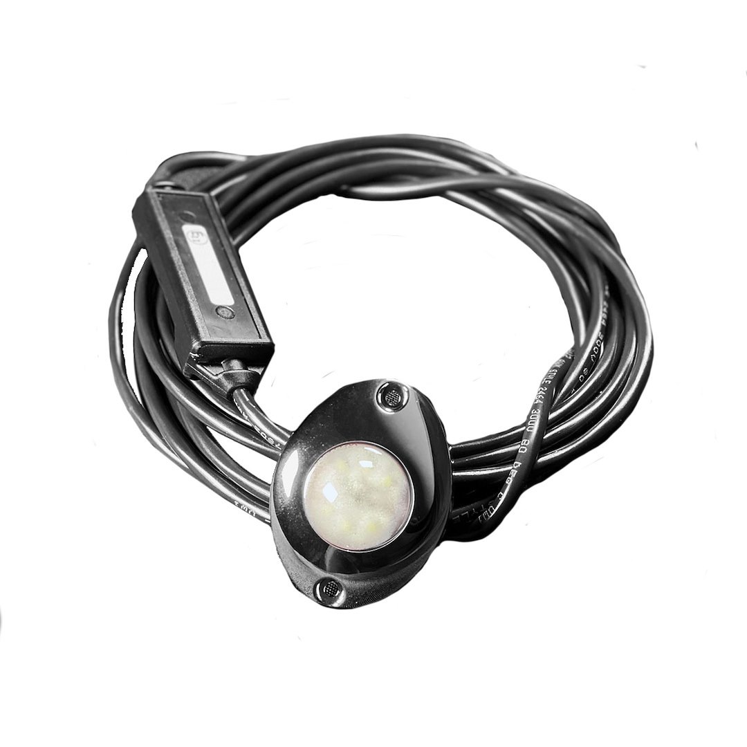 Gost Strobe Light Kit, Single Light, ABS Plastic Black Oval Housing, Wired, Clear Lens, LED, White, 25 Flash Patterns – GA-Strobe-White