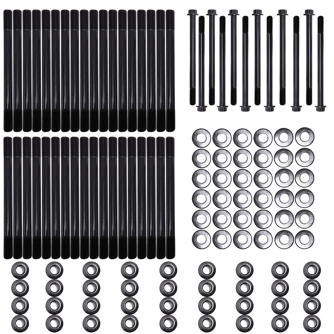 Prw Cylinder Head Stud, For Use with 2001-16 Chevy Duramax 6.6L Diesel Engines, With Stock Cylinder Head, 12 Point Nuts, Black Oxide Finish – 1040301