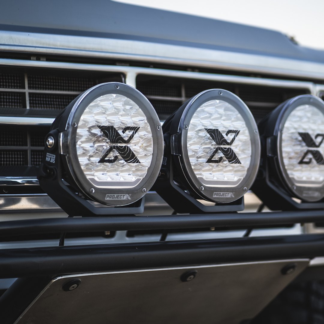 Project X Driving/ Fog Light Cover, Series X, 8.5 Inch Round, Clear, Polycarbonate, With Logo, Single – AC538813-1