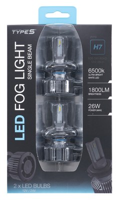 Project X Driving/ Fog Light Bulb, Type S®, H7, LED, 26 Watt, Single Beam, Clear Beam Color, 1800 Lumens, 6500K Light Color Temperature – LM57852-60/6