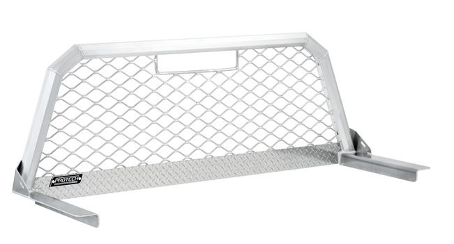 Protech Ind. Headache Rack, Mesh, Mill Finish, Aluminum, Can Be Used with Cross Bed Tool Box, With 24 Inch Legs – 57-6460-24
