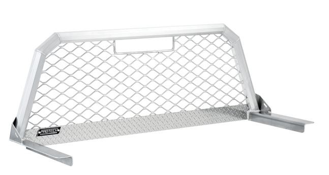 Protech Ind. Headache Rack, Mesh, Mill Finish, Aluminum, Can Be Used with Cross Bed Tool Box, With 24 Inch Legs – 57-6460-24