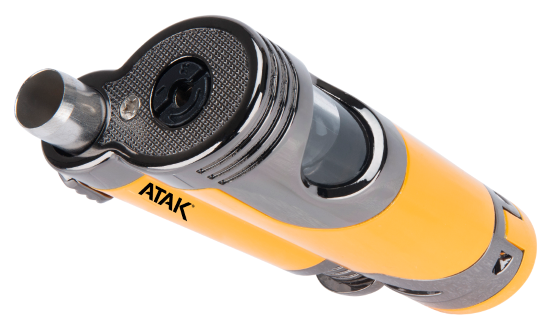 Performance Tool Butane Torch, Refillable, Torch Tip, Adjustable Flow, Yellow/ Black, With Cigar Punch – 802