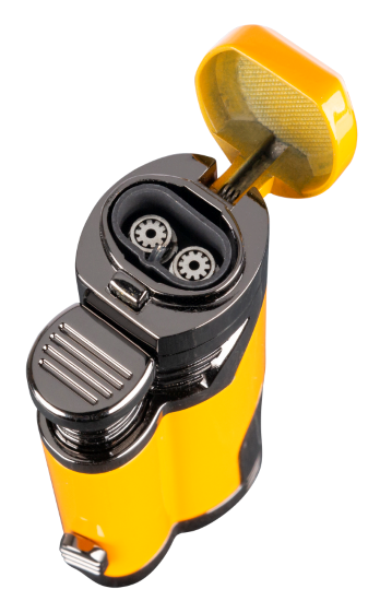 Performance Tool Butane Torch, Refillable, Torch Tip, Adjustable Flow, Yellow/ Black, With Cigar Punch – 802