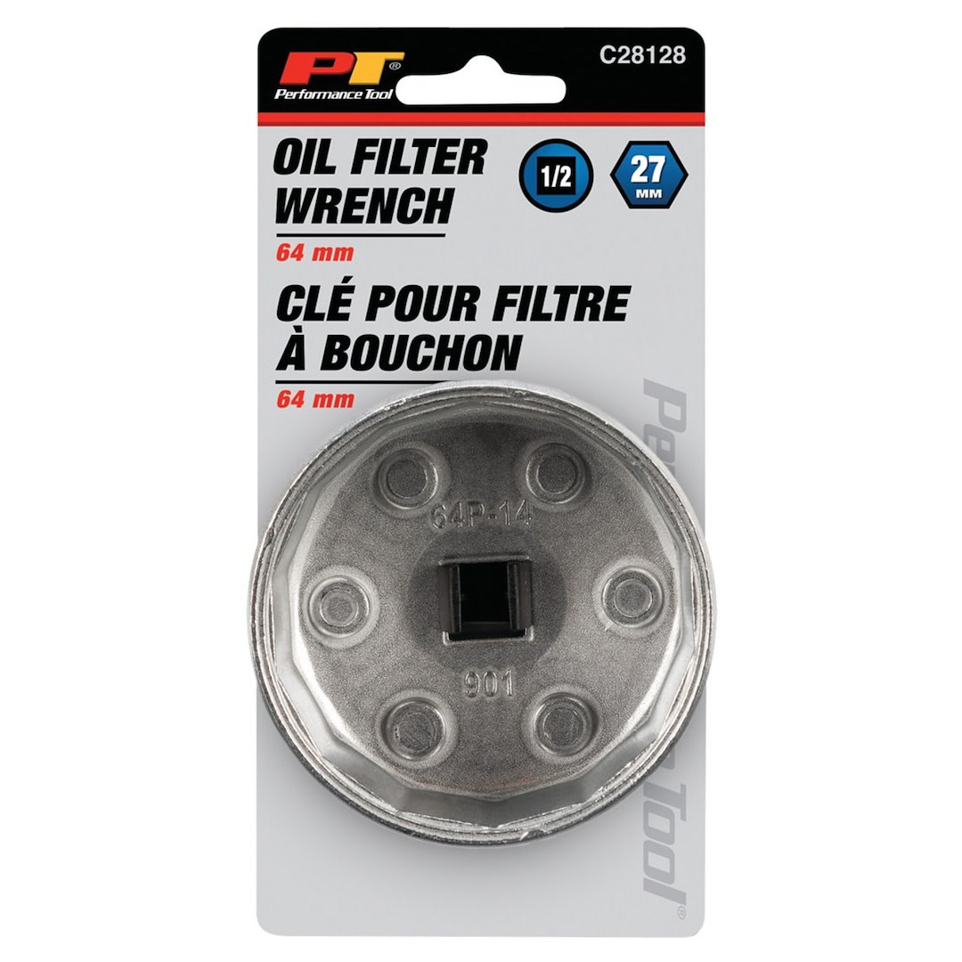 Performance Tool Oil Filter Wrench, Vehicle Fitment: Toyota/ Scion/ Lexus/ Honda/ Mazda and Nissan, Fits Multiple Brands of Oil Filters – C28128