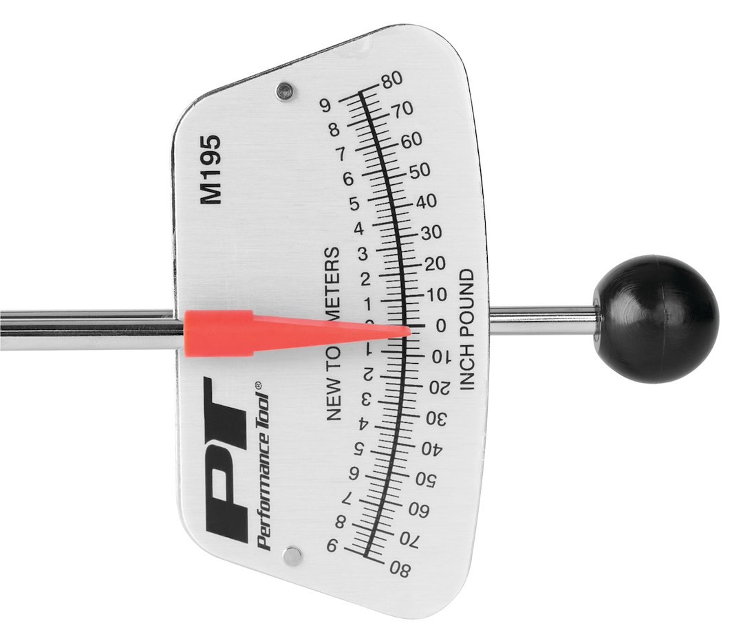 Performance Tool Torque Wrench, Beam Deflection, 1/4 Inch Drive, 0-80 Inch Pound Torque Range, Ball Type Handle – M195