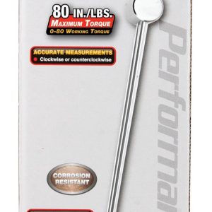 Performance Tool Torque Wrench, Beam Deflection, 1/4 Inch Drive, 0-80 Inch Pound Torque Range, Ball Type Handle – M195