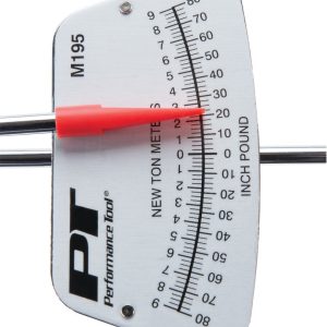 Performance Tool Torque Wrench, Beam Deflection, 1/4 Inch Drive, 0-80 Inch Pound Torque Range, Ball Type Handle – M195