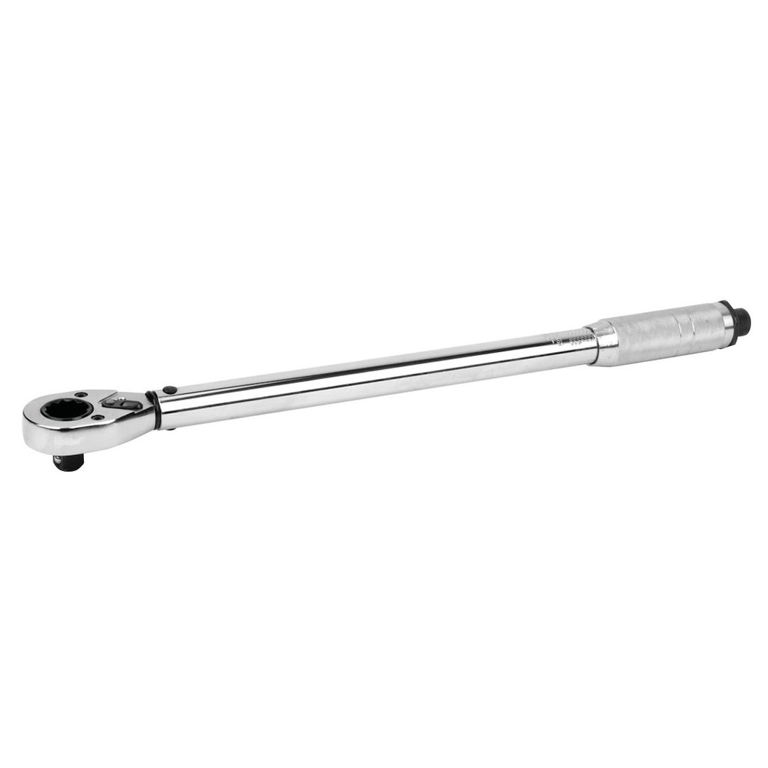 Performance Tool Torque Wrench, Clicking Type, 1/2 Inch Drive, 10-150 Foot Pound Torque Range, Chrome Plated, Alloy Steel – M200DB