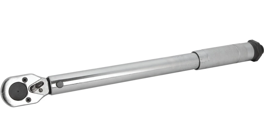 Performance Tool Torque Wrench, Dr.click, Clicking Type, 3/4 Inch Drive, 10 to 80 Foot Pound Torque, Silver/ Polished Chrome Plated – M238