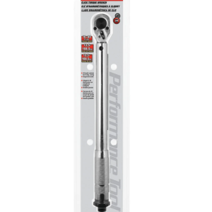 Performance Tool Torque Wrench, Dr.click, Clicking Type, 3/4 Inch Drive, 10 to 80 Foot Pound Torque, Silver/ Polished Chrome Plated – M238